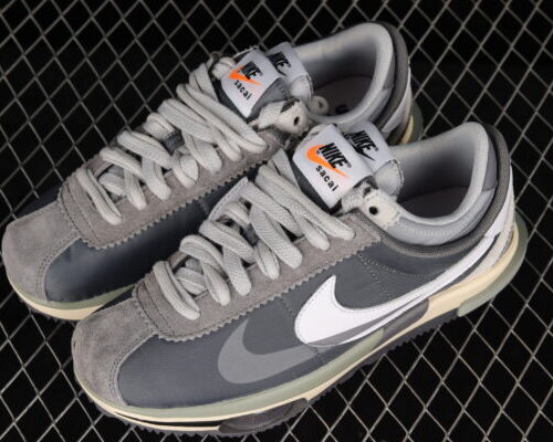 Sacai x Nike Zoom Cortez 4.0 Dark Grey White Green - 6