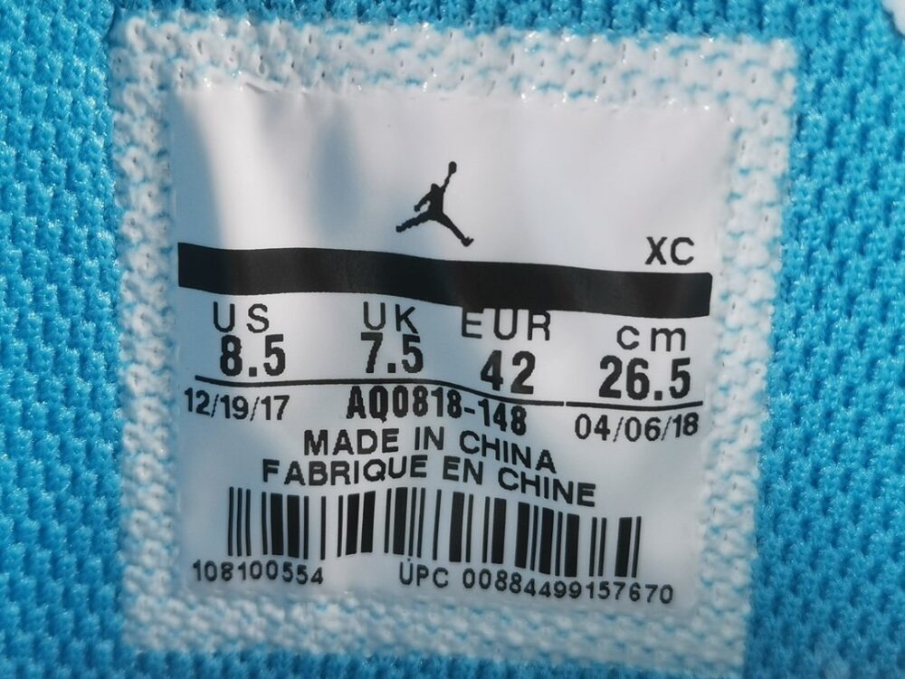 Jordan 1 Retro High Off-White University Blue Extended Size - 12
