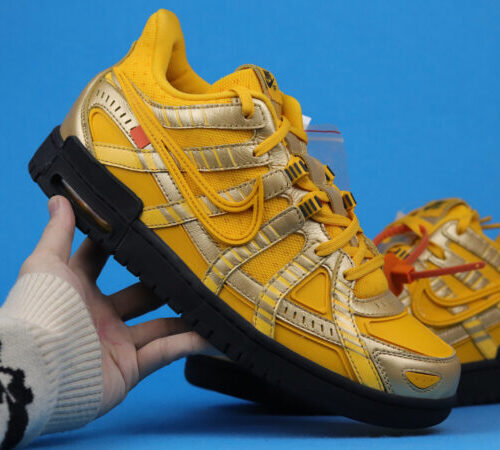 Nike air rubber dunk ofw university gold - 2