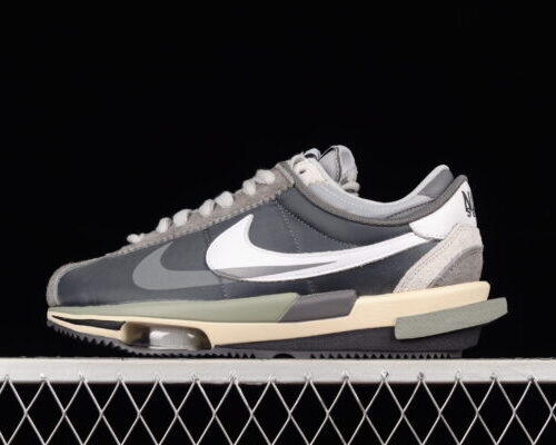 Sacai x Nike Zoom Cortez 4.0 Dark Grey White Green - 7
