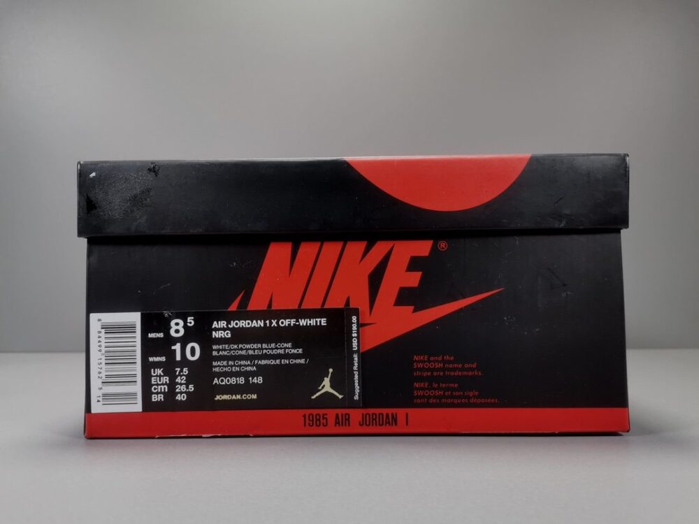 Jordan 1 Retro High Off-White University Blue Extended Size - 2